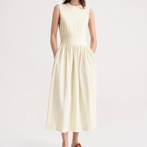 toteme a line wool cotton dress Toteme A Line Wool Cotton Dress in Black